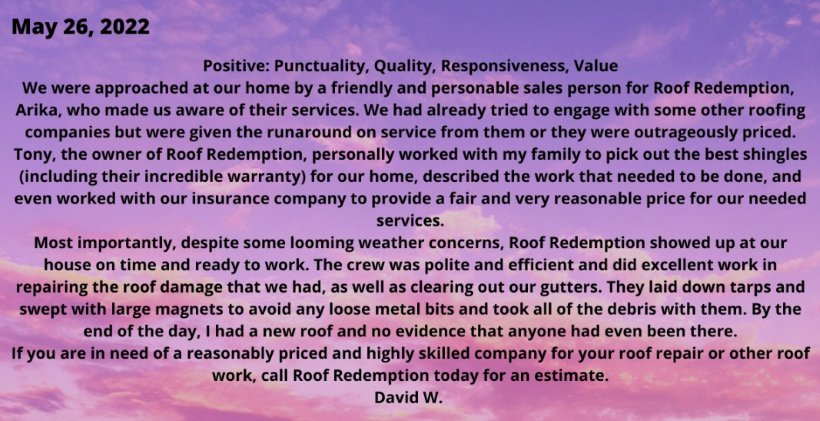Roof Redemption review image